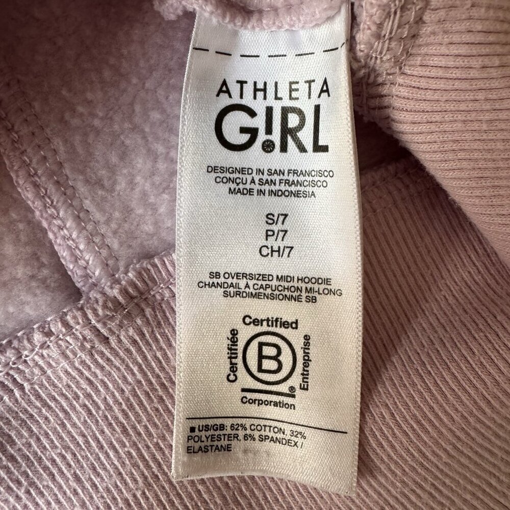 Athleta Girl X Simone Biles “Courage is Your Superpower” Pink Hoodie Size S / 7 - Picture 5 of 8